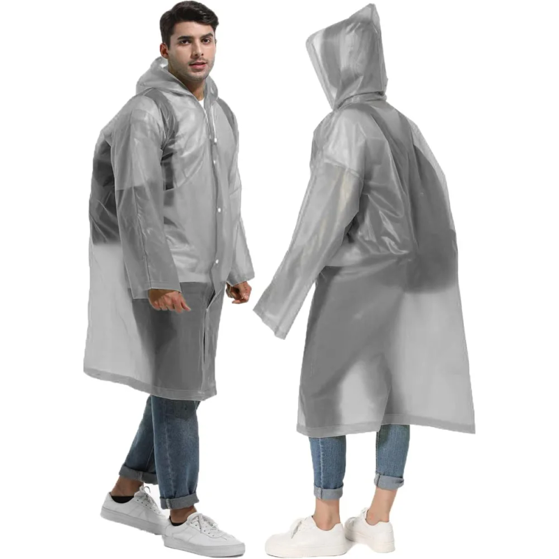 Emergency Poncho Rain - معاطف مطر قابلة لإعادة الاستخدام للبالغين،