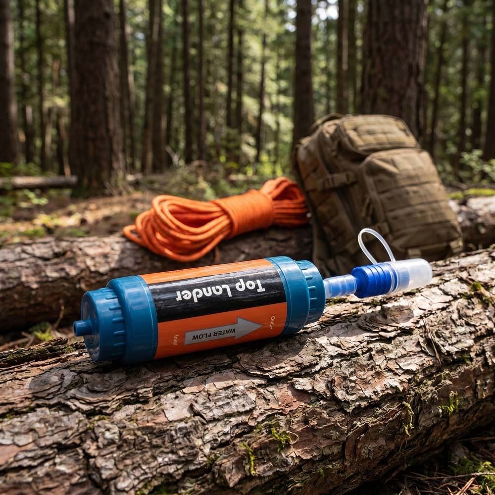 فلتر مياه صغير محمول على شكل ش - مراجعة Water Purification Straw وسعره