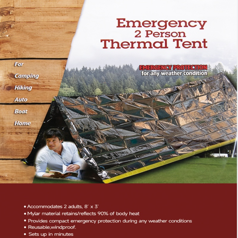 خيمة طوارئ محمولة لشخصين، مقاو - مراجعة Emergency Mylar Tent وسعره