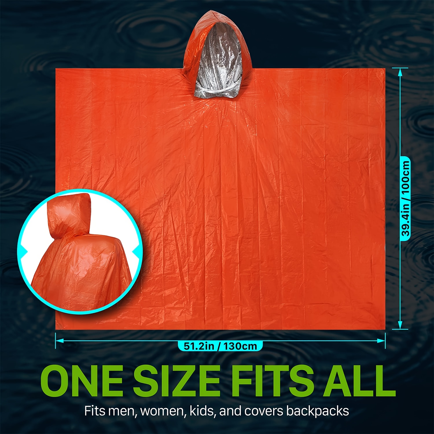 طقم نجاة للطوارئ مكون من 9 قطع - مراجعة Emergency Poncho Rain وسعره