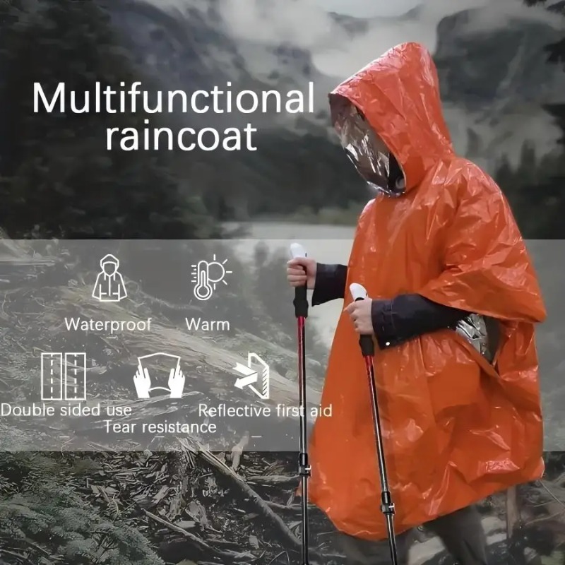 معطف واقٍ من المطر متعدد الوظا - مراجعة Emergency Poncho Rain وسعره