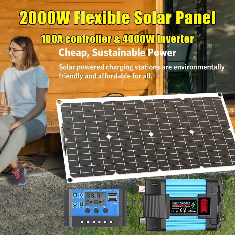 طقم لوحة طاقة شمسية 4000 وات 1 - مراجعة Solar Emergency Charger وسعره